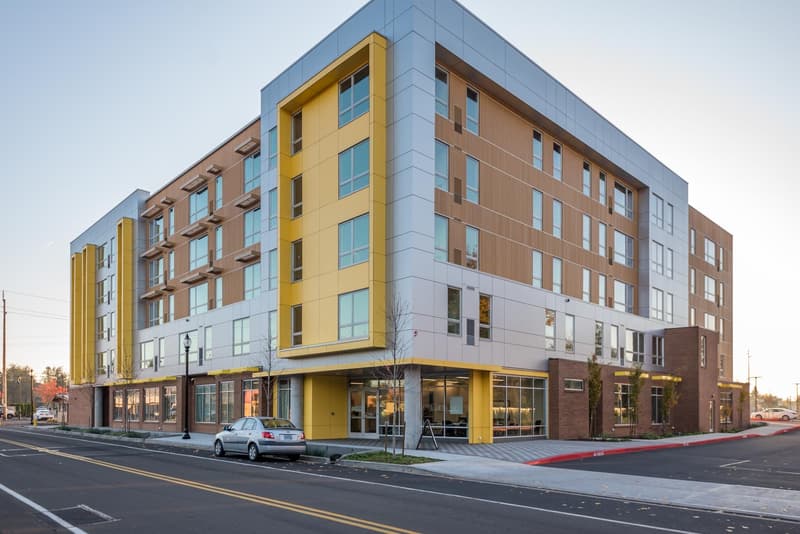 459 Rock Apartments exterior — modern new construction apartment building in Gresham, Oregon