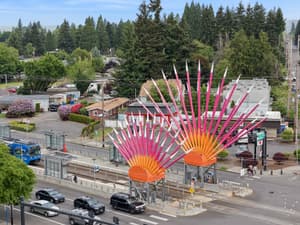 Nearby Rockwood/E 188th Ave MAX station and public art near 459 Rock Apartments